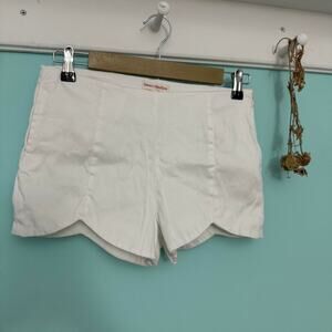 White scalloped shorts